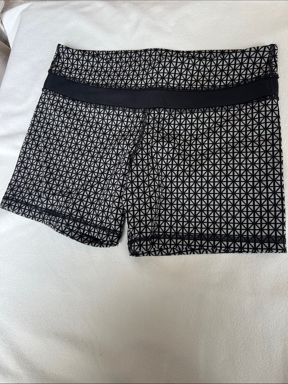 lululemon athletica Black Geometric Performance Shorts